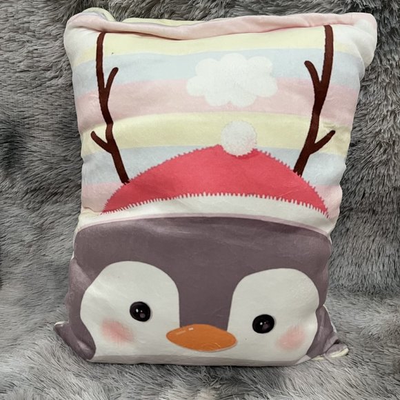 Penguin Snack Pillow plush with 8 mini Stuffed Toy - Picture 4 of 4
